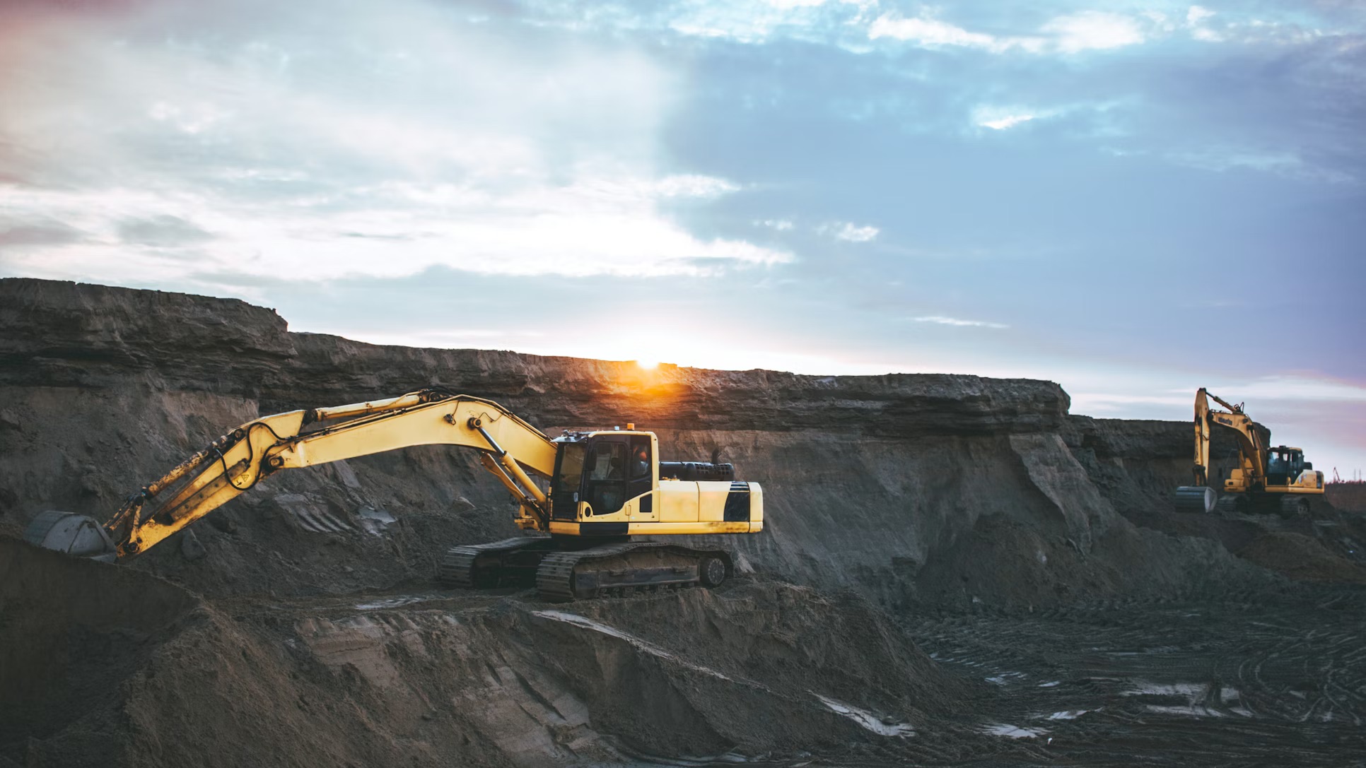 Heavy equipment on a construction site
